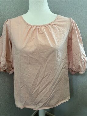 DKNY Blush Pink Puff Sleeve Blouse
